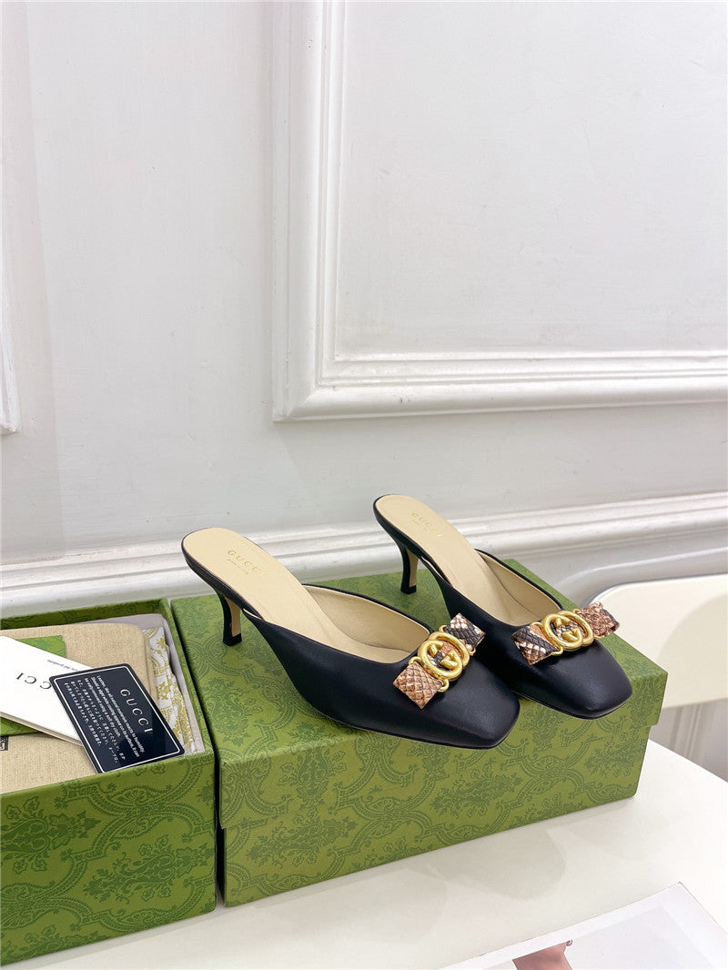 High Quality Luxury Gucci New Double G Mules – Style 37971 product detail