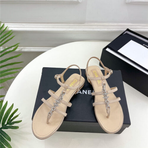 High Quality Luxury Chanel Double C Chain Pinch Sandals – Style 20326 product detail