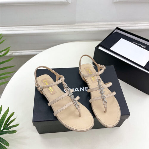 High Quality Luxury Chanel Double C Chain Pinch Sandals – Style 20326