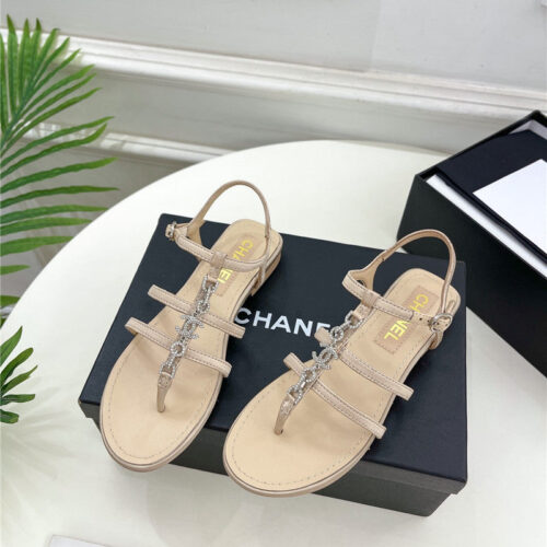 High Quality Luxury Chanel Double C Chain Pinch Sandals – Style 20326 product detail