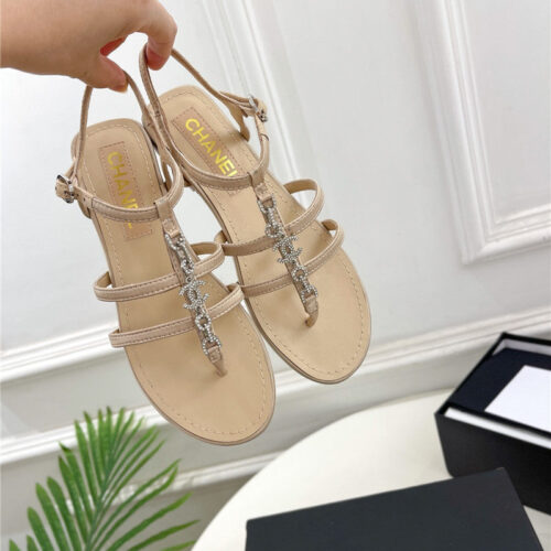 High Quality Luxury Chanel Double C Chain Pinch Sandals – Style 20326 product detail