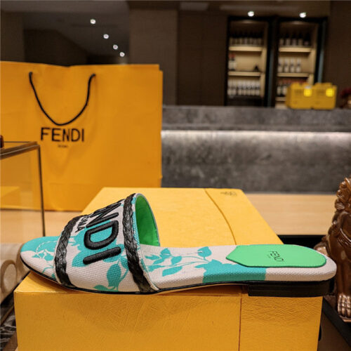 High Quality Luxury Fendi Embroidered “Fendi” Large English Logo Logo Slippers – Style 94035 product detail