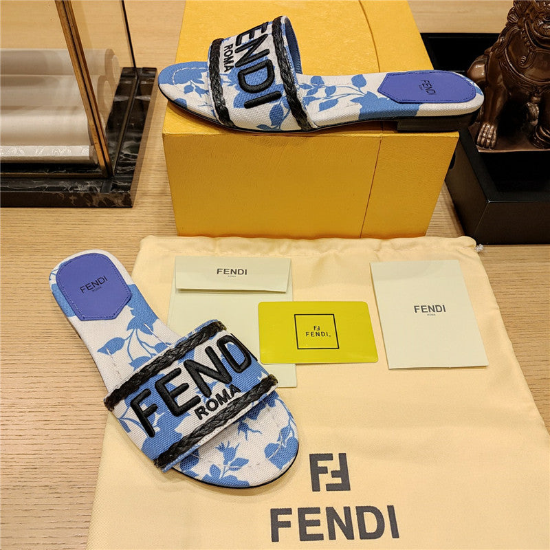 High Quality Luxury Fendi Embroidered “Fendi” Large English Logo Logo Slippers – Style 18323 product detail