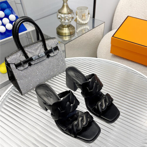 High Quality Luxury Hermes Pig Nose High Heel Sandals – Style 58979