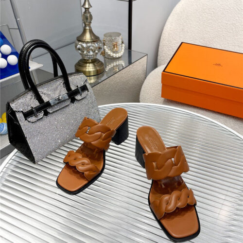 High Quality Luxury Hermes Pig Nose High Heel Sandals product detail