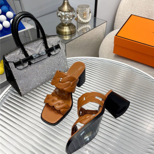 High Quality Luxury Hermes Pig Nose High Heel Sandals product detail