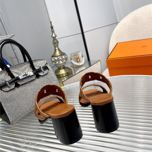 High Quality Luxury Hermes Pig Nose High Heel Sandals product detail