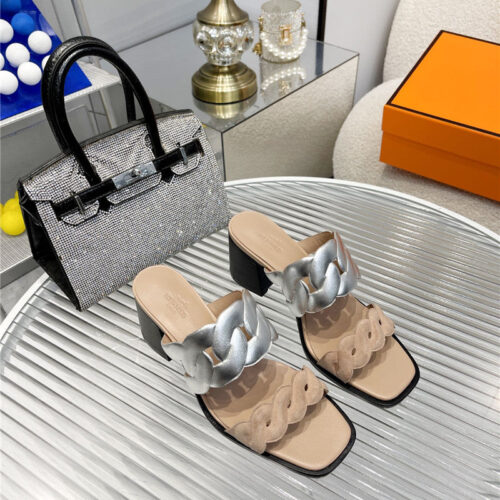 High Quality Luxury Hermes Pig Nose High Heel Sandals – Style 86659