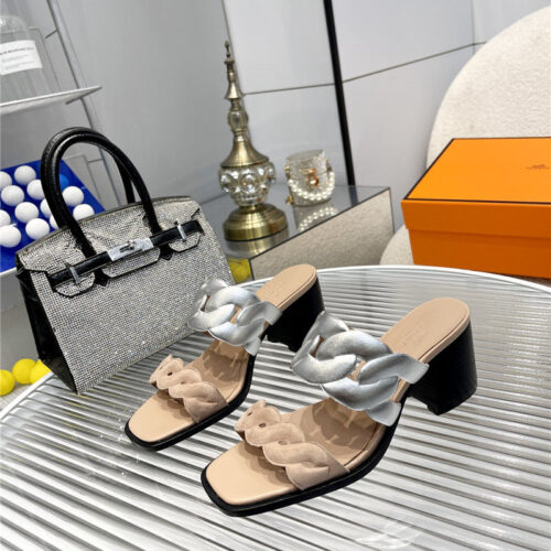 High Quality Luxury Hermes Pig Nose High Heel Sandals – Style 86659 alternate view