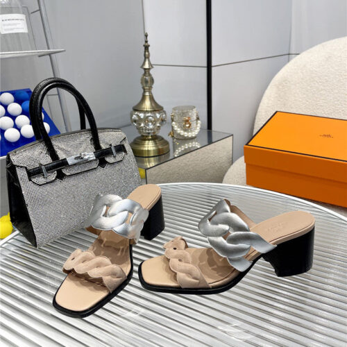High Quality Luxury Hermes Pig Nose High Heel Sandals – Style 86659 product detail