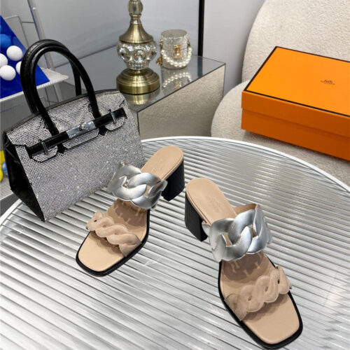 High Quality Luxury Hermes Pig Nose High Heel Sandals – Style 86659 product detail