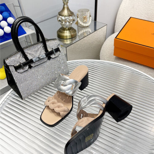 High Quality Luxury Hermes Pig Nose High Heel Sandals – Style 86659 product detail