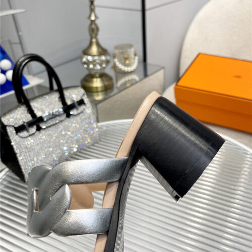 High Quality Luxury Hermes Pig Nose High Heel Sandals – Style 86659 product detail