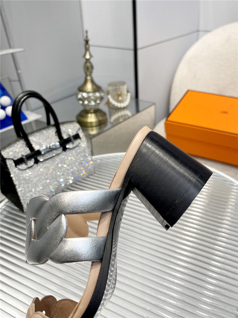 High Quality Luxury Hermes Pig Nose High Heel Sandals – Style 86659 product detail