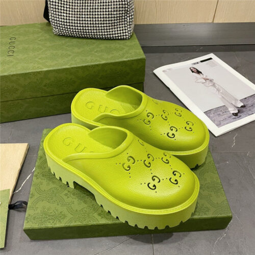 High Quality Luxury Gucci Thick Bottom Hole Slippers – Style 15123