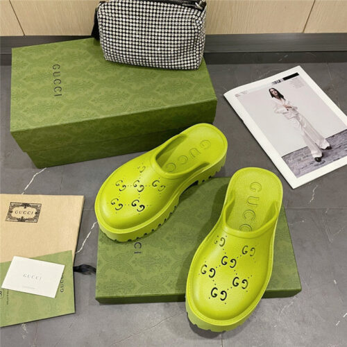 High Quality Luxury Gucci Thick Bottom Hole Slippers – Style 15123 alternate view