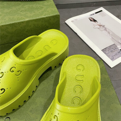 High Quality Luxury Gucci Thick Bottom Hole Slippers – Style 15123 product detail