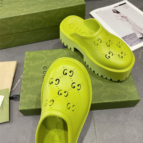 High Quality Luxury Gucci Thick Bottom Hole Slippers – Style 15123 product detail