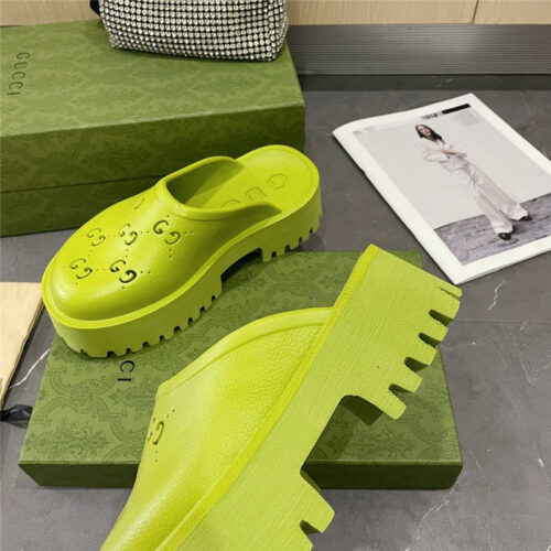 High Quality Luxury Gucci Thick Bottom Hole Slippers – Style 15123 product detail