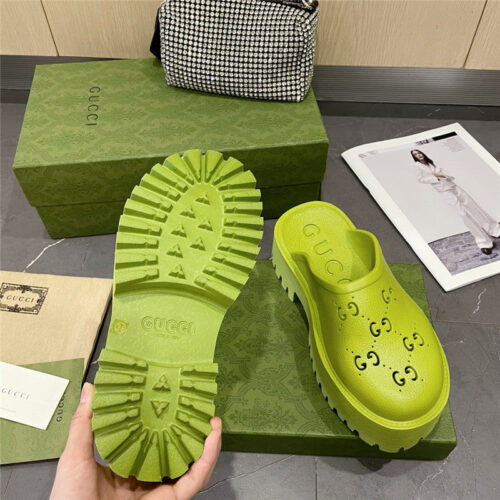 High Quality Luxury Gucci Thick Bottom Hole Slippers – Style 15123 product detail