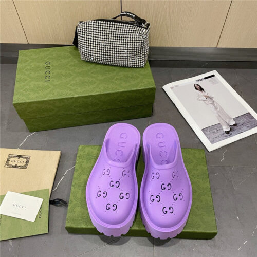 High Quality Luxury Gucci Thick Bottom Hole Slippers – Style 47891 product detail