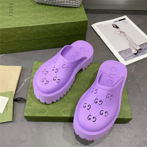 High Quality Luxury Gucci Thick Bottom Hole Slippers – Style 47891 alternate view