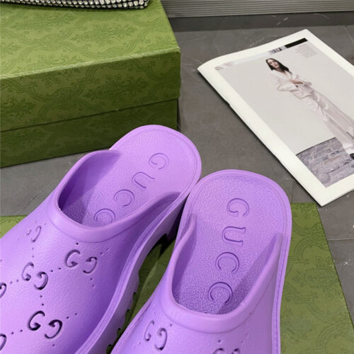 High Quality Luxury Gucci Thick Bottom Hole Slippers – Style 47891 product detail