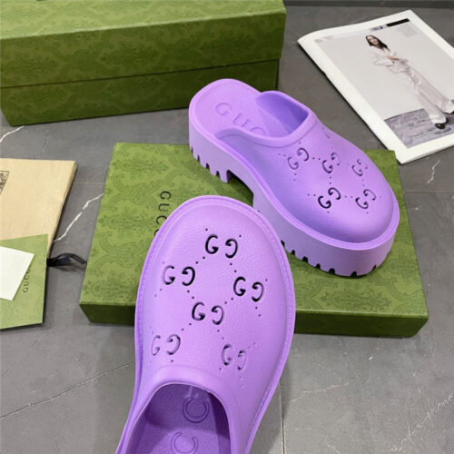 High Quality Luxury Gucci Thick Bottom Hole Slippers – Style 47891 product detail