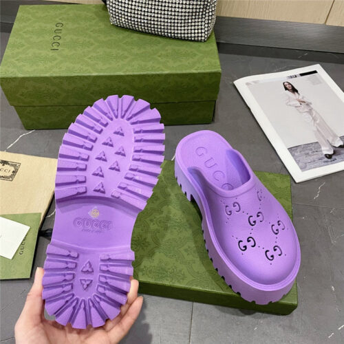 High Quality Luxury Gucci Thick Bottom Hole Slippers – Style 47891 product detail