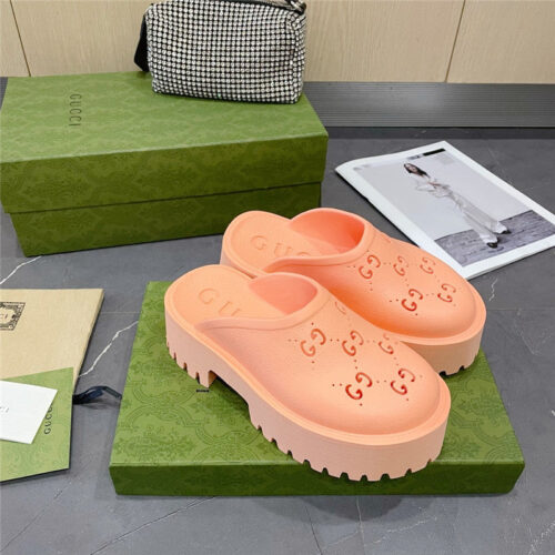 High Quality Luxury Gucci Thick Bottom Hole Slippers