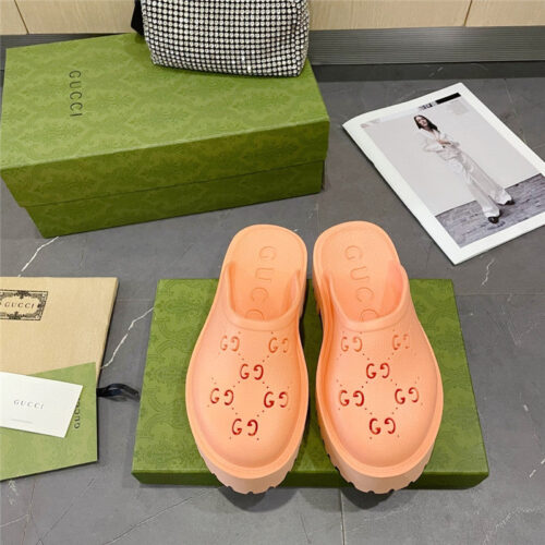 High Quality Luxury Gucci Thick Bottom Hole Slippers product detail