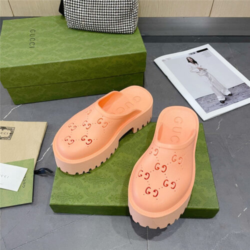 High Quality Luxury Gucci Thick Bottom Hole Slippers alternate view