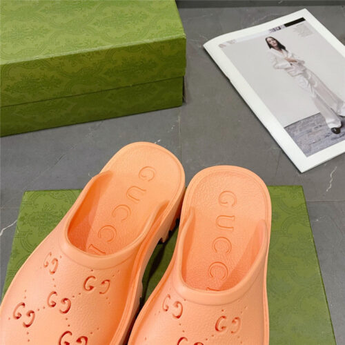 High Quality Luxury Gucci Thick Bottom Hole Slippers product detail