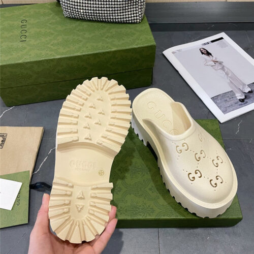 High Quality Luxury Gucci Thick Bottom Hole Slippers – Style 24147 product detail