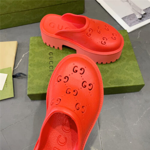 High Quality Luxury Gucci Thick Bottom Hole Slippers – Style 84595 product detail