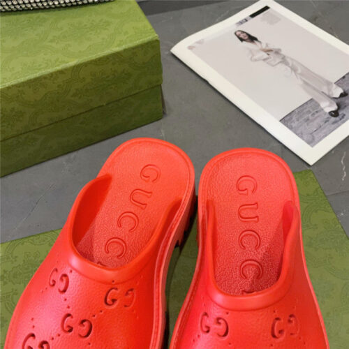 High Quality Luxury Gucci Thick Bottom Hole Slippers – Style 84595 product detail