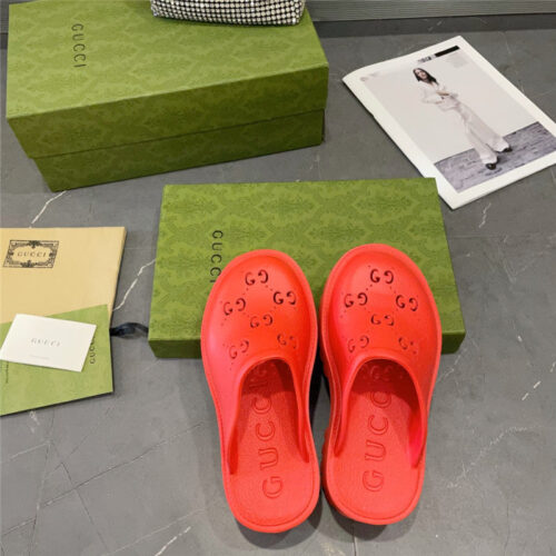 High Quality Luxury Gucci Thick Bottom Hole Slippers – Style 84595 product detail