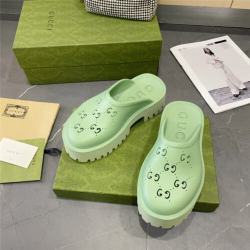 High Quality Luxury Gucci Thick Bottom Hole Slippers – Style 17363 alternate view