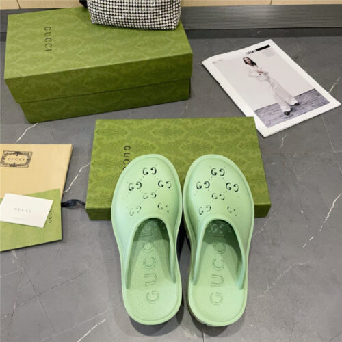 High Quality Luxury Gucci Thick Bottom Hole Slippers – Style 17363 product detail