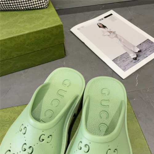 High Quality Luxury Gucci Thick Bottom Hole Slippers – Style 17363 product detail