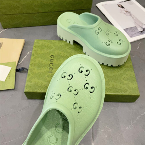 High Quality Luxury Gucci Thick Bottom Hole Slippers – Style 17363 product detail