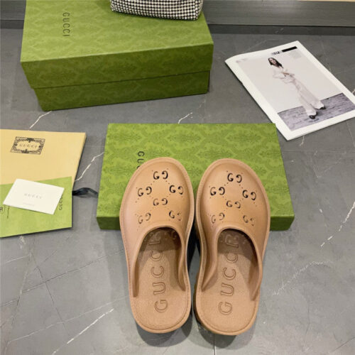 High Quality Luxury Gucci Thick Bottom Hole Slippers – Style 50131 product detail