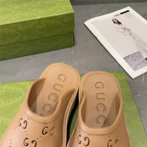 High Quality Luxury Gucci Thick Bottom Hole Slippers – Style 50131 product detail