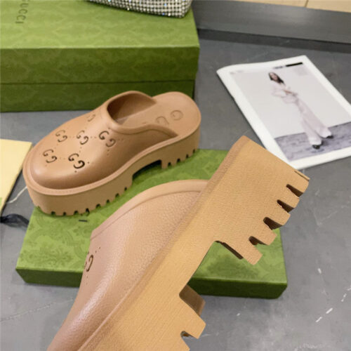 High Quality Luxury Gucci Thick Bottom Hole Slippers – Style 50131 product detail