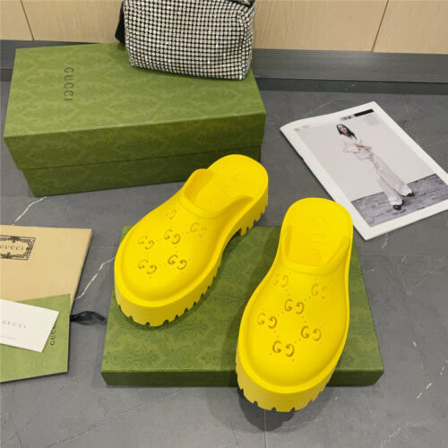 High Quality Luxury Gucci Thick Bottom Hole Slippers – Style 82899 alternate view