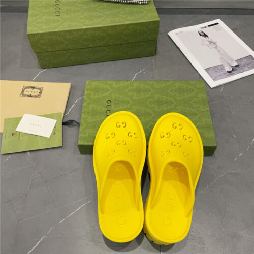 High Quality Luxury Gucci Thick Bottom Hole Slippers – Style 82899 product detail