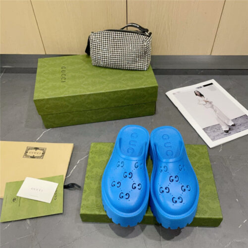 High Quality Luxury Gucci Thick Bottom Hole Slippers – Style 48435 product detail