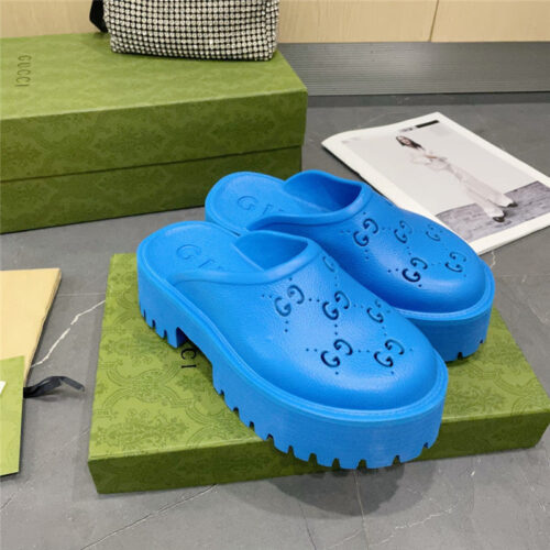 High Quality Luxury Gucci Thick Bottom Hole Slippers – Style 48435