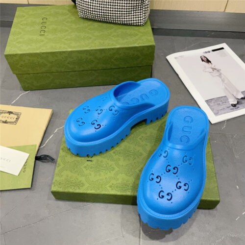 High Quality Luxury Gucci Thick Bottom Hole Slippers – Style 48435 alternate view