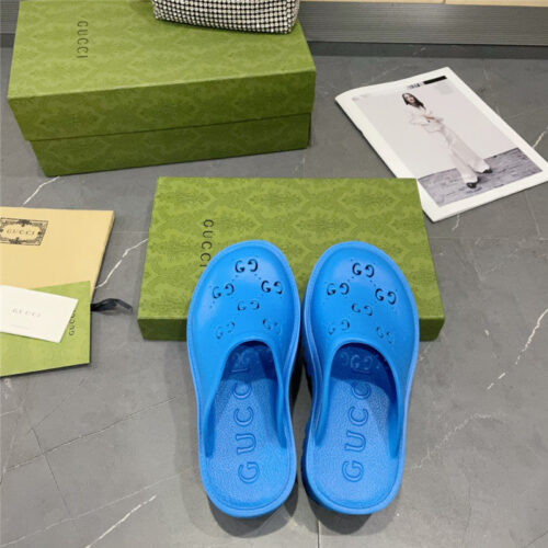 High Quality Luxury Gucci Thick Bottom Hole Slippers – Style 48435 product detail